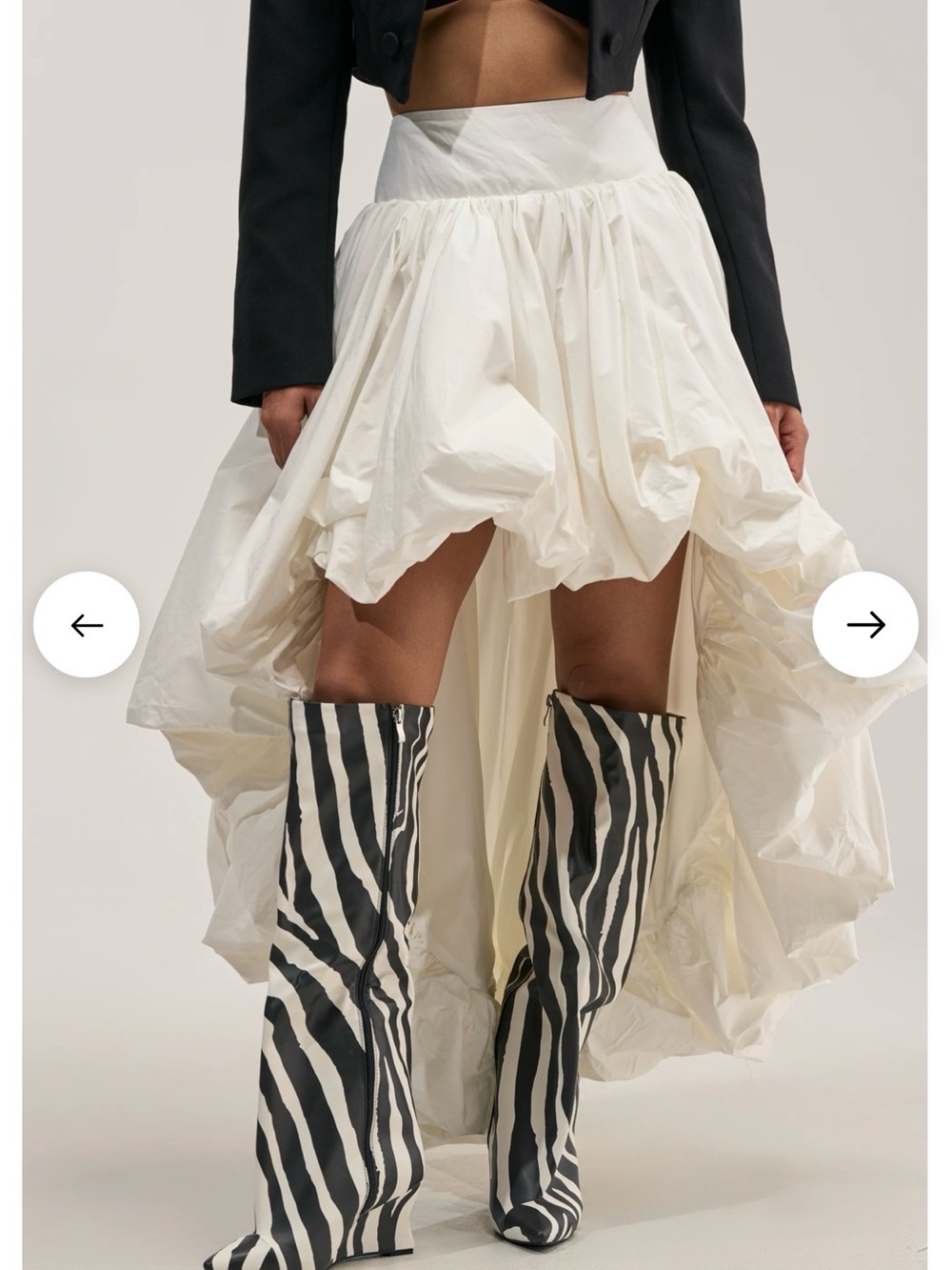 Women's White Bubble Tulle Skirt - Voluminous Layered Design - Picture 6 of 8